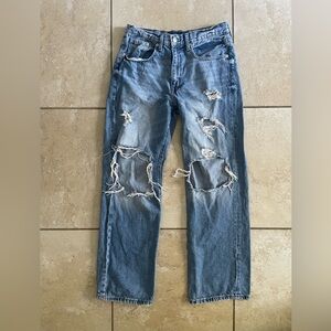 Low rise skater jeans
